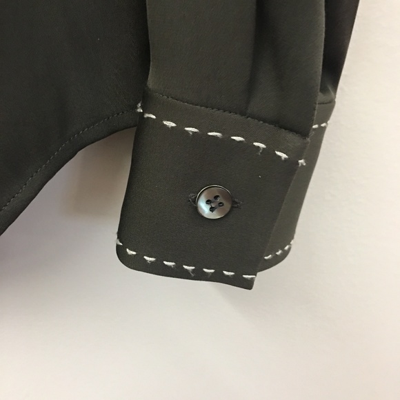 SIGRID OLSEN Olive Embroidered Silk Blouse XS - Picture 5 of 8